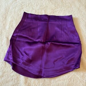 Zara satin purple mini skirt